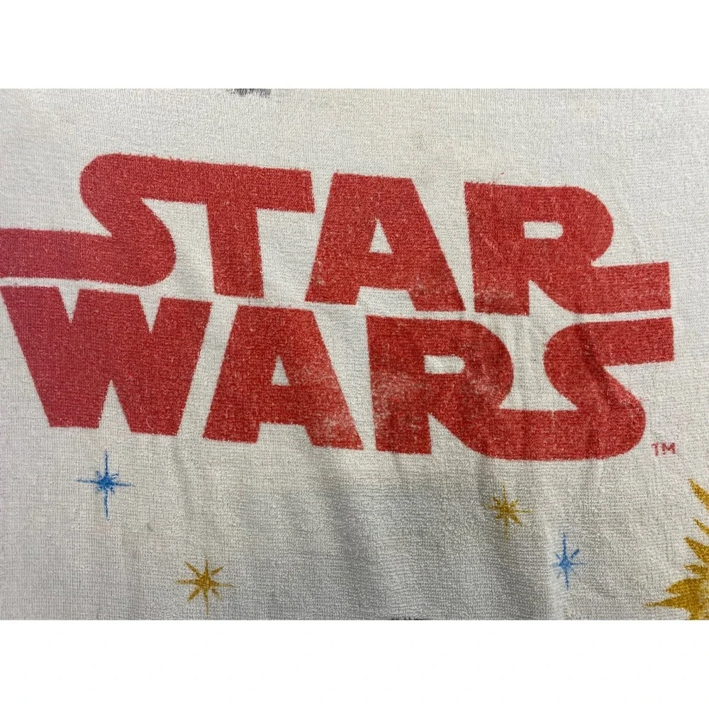 Vintage Star Wars Beach Towel Darth Vader Luke Leia Fringed 1977 Movie Poster